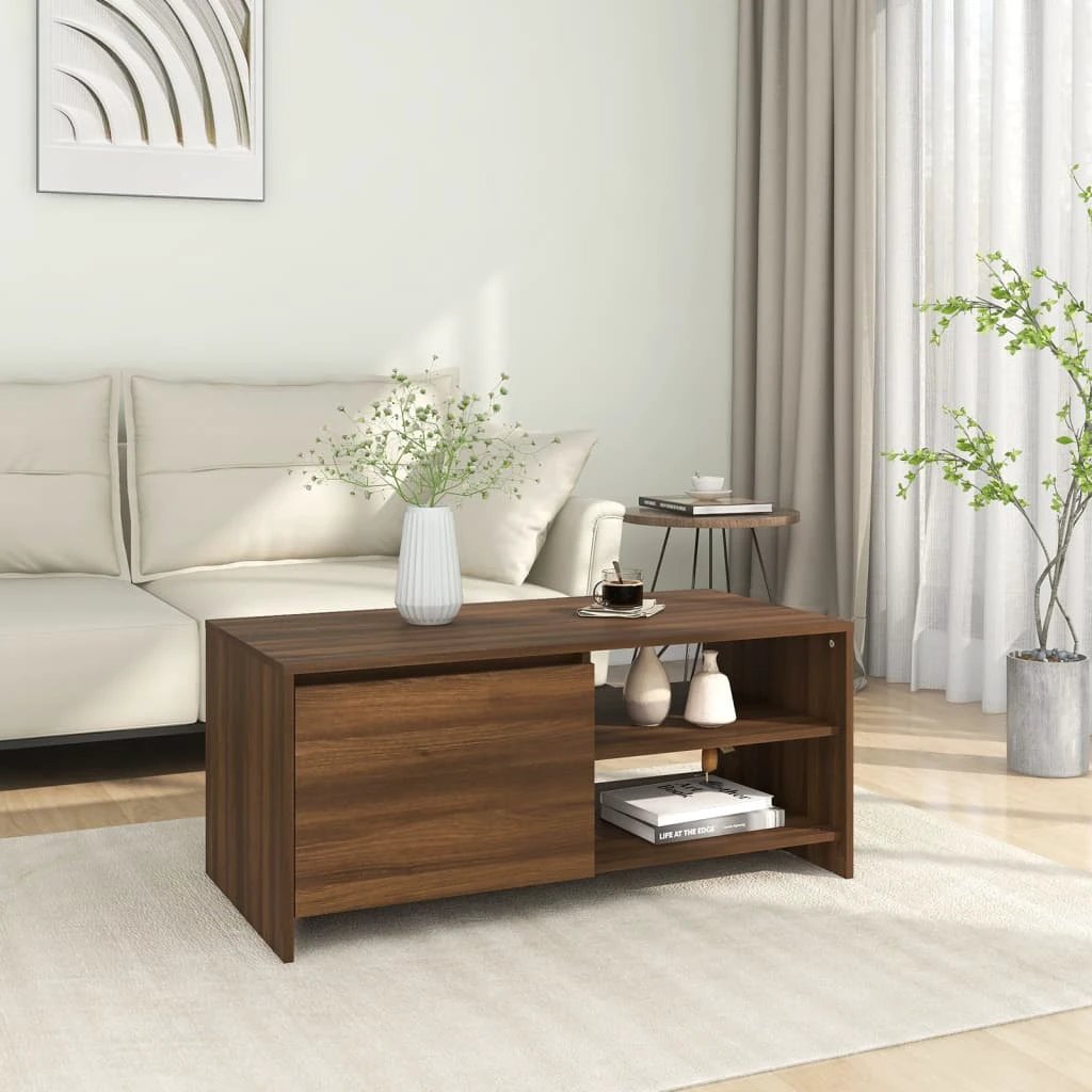 vidaXL vidaXL Coffee Table 102x50x45 Smoked Oak Home Use - Coffee Table