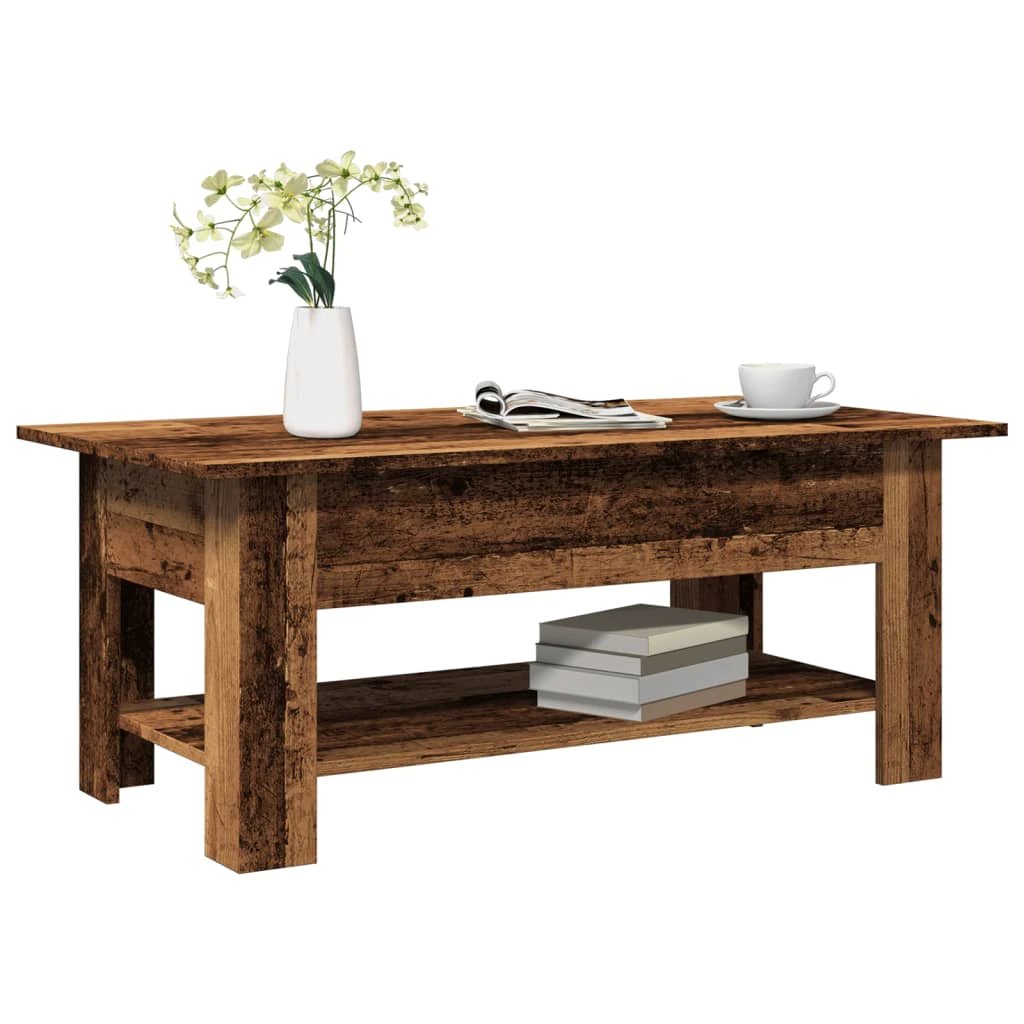 vidaXL Coffee Table 102 x 55 x 42 cm Engineered Wood With Storage Shelf For Living Room Decor by vidaXL