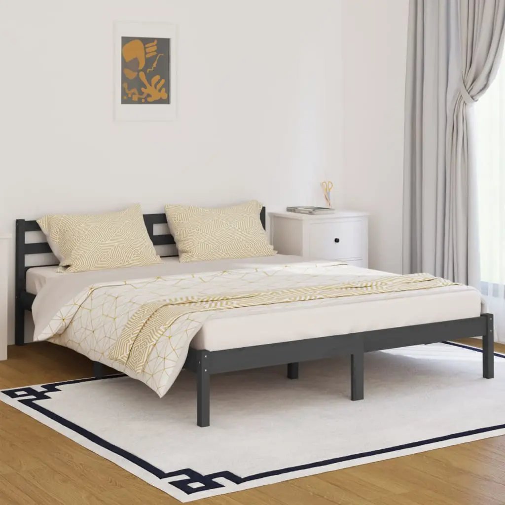 vidaXL vidaXL Bed Frame Brown 215.5 x 85.5 x 69.5 cm Solid Pine Wood - Bed Frames