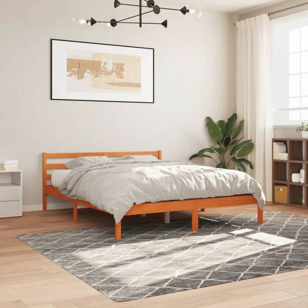 vidaXL vidaXL Bed Frame Brown 215.5 x 85.5 x 69.5 cm Solid Pine Wood - Bed Frames