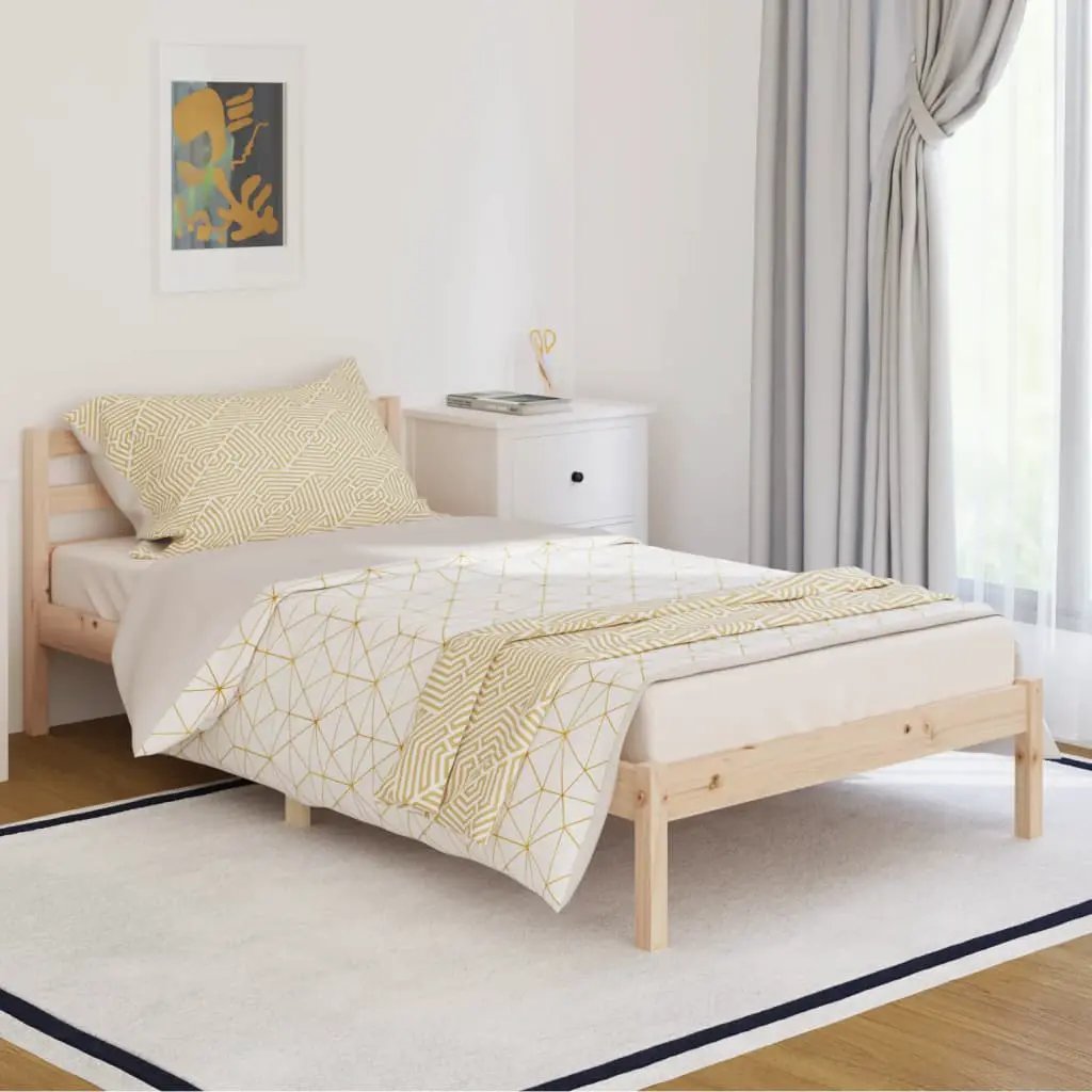 vidaXL vidaXL Bed Frame Brown 215.5 x 85.5 x 69.5 cm Solid Pine Wood - Bed Frames