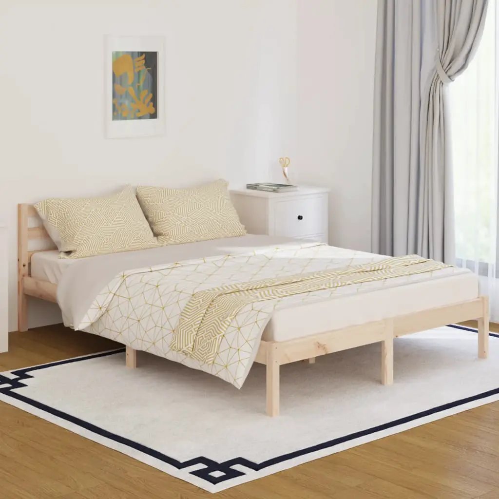 vidaXL vidaXL Bed Frame Brown 215.5 x 85.5 x 69.5 cm Solid Pine Wood - Bed Frames