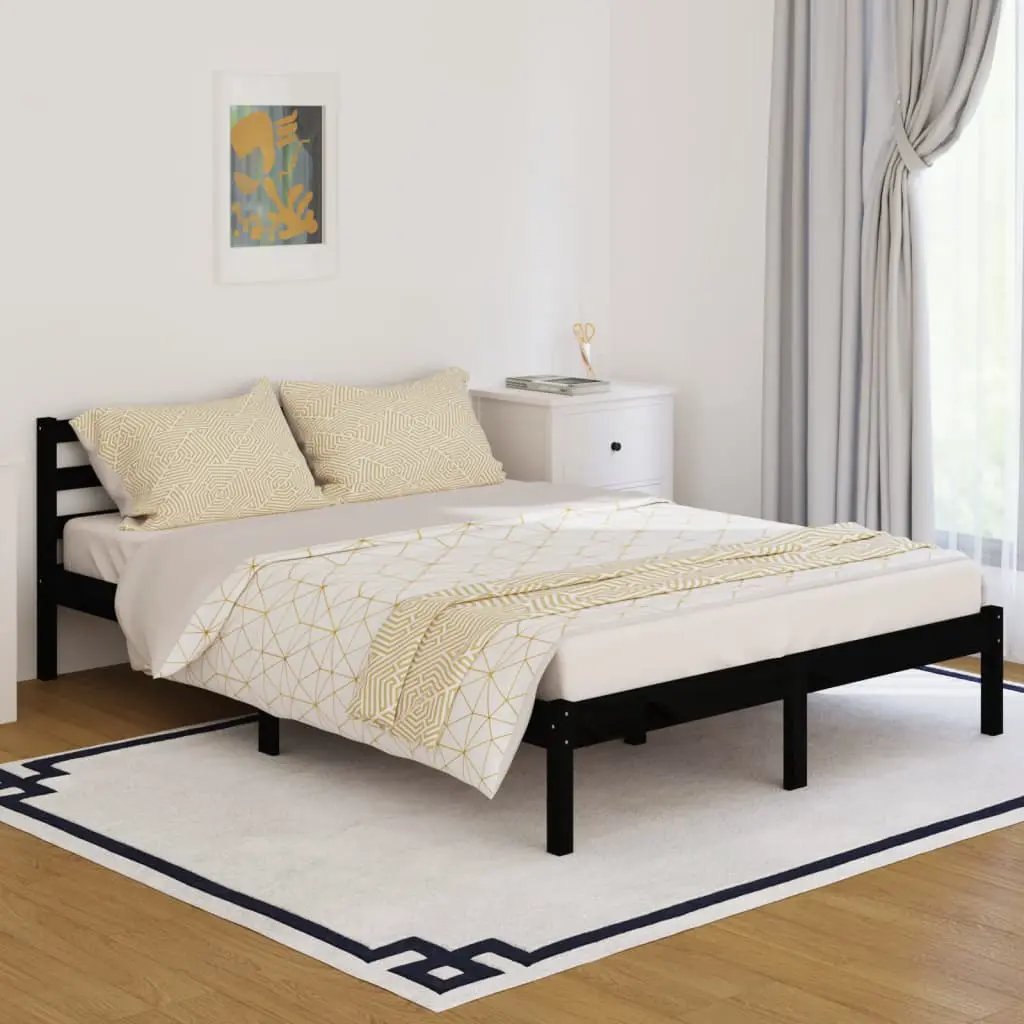 vidaXL vidaXL Bed Frame Brown 215.5 x 85.5 x 69.5 cm Solid Pine Wood - Bed Frames