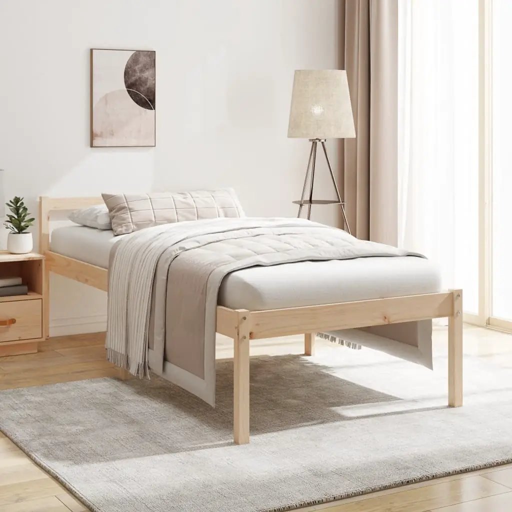 vidaXL vidaXL Senior Bed without Mattress Wax Brown 75x190 cm Small Single Solid Wood Pine - Bed Frames