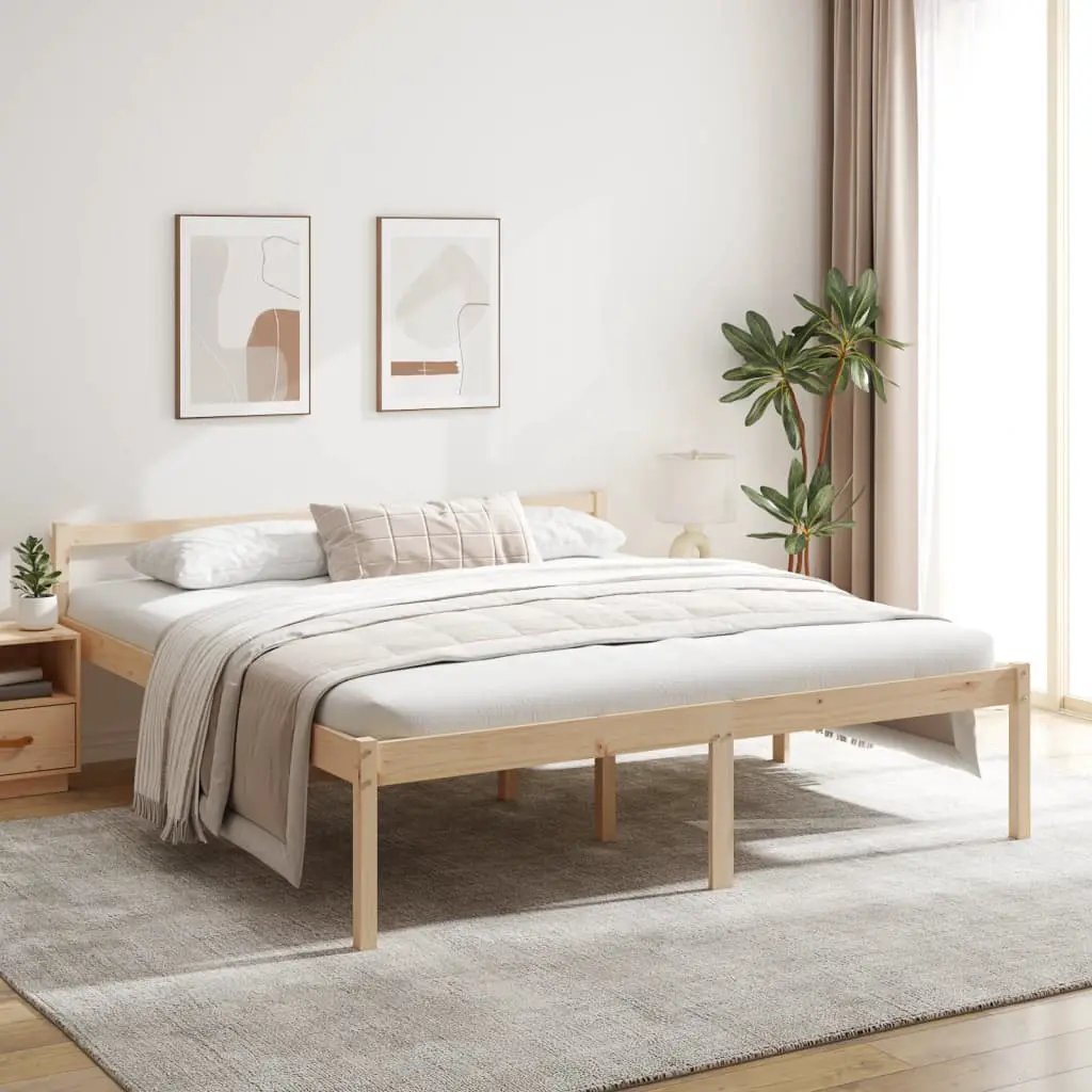 vidaXL vidaXL Senior Bed without Mattress Wax Brown 75x190 cm Small Single Solid Wood Pine - Bed Frames