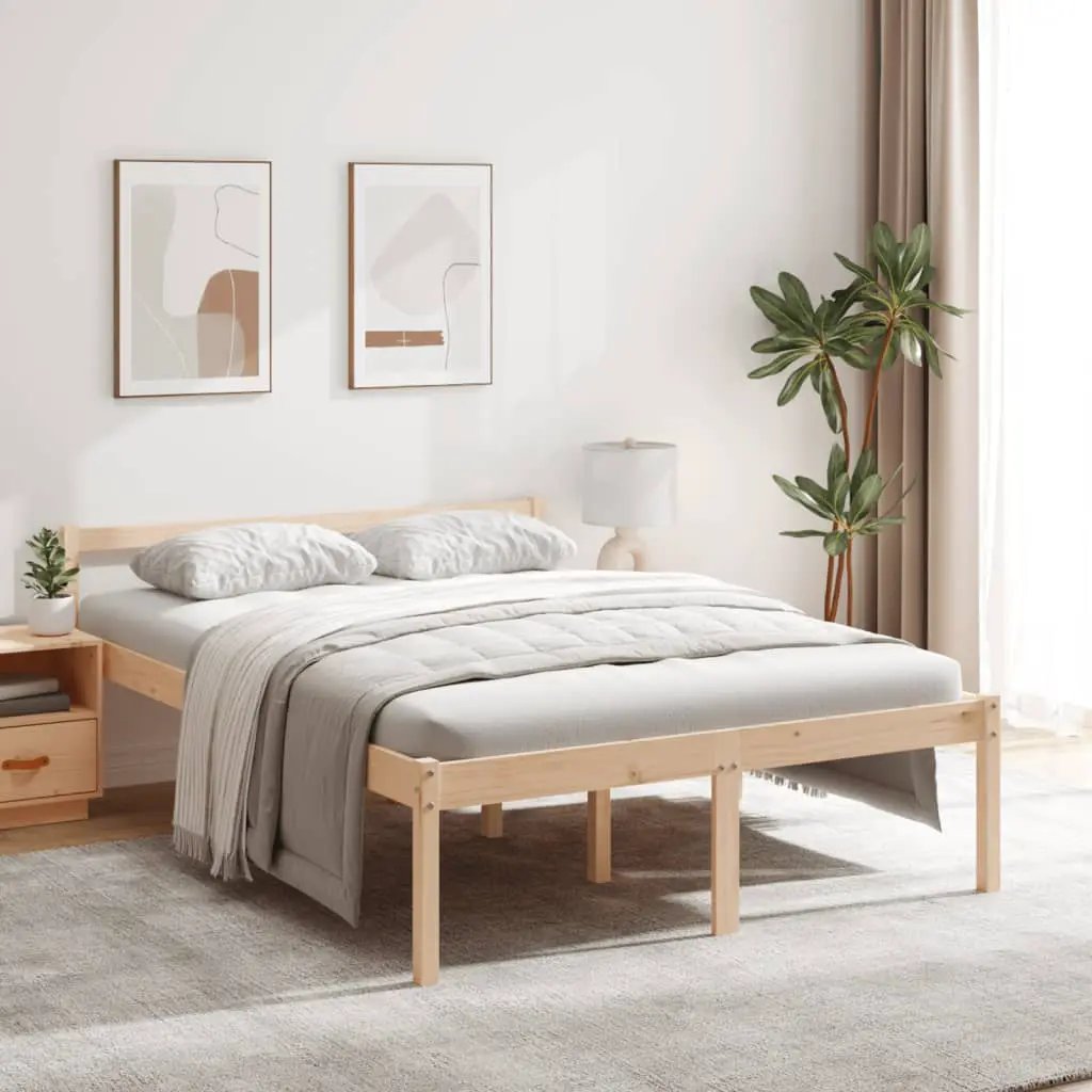 vidaXL vidaXL Senior Bed without Mattress Wax Brown 75x190 cm Small Single Solid Wood Pine - Bed Frames