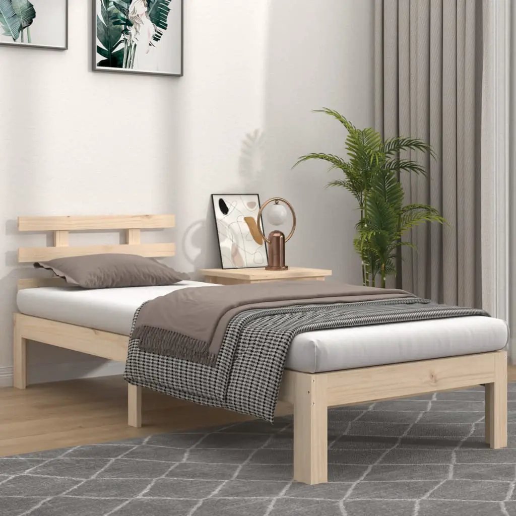 vidaXL vidaXL Bed Frame Wax Brown 203.5 x 205.5 x 69.5 cm Solid Wood Pine - Bed Frames