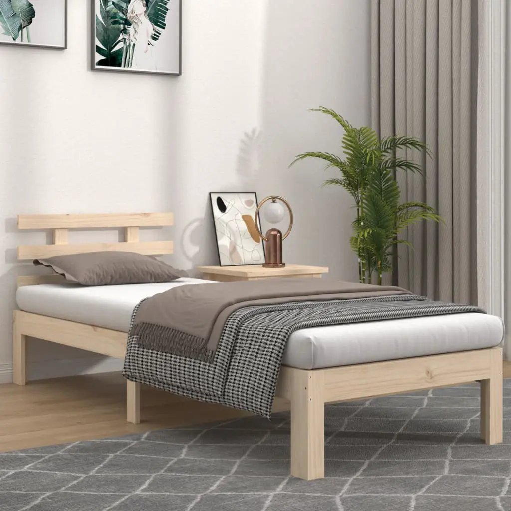vidaXL vidaXL Bed Frame Wax Brown 203.5 x 205.5 x 69.5 cm Solid Wood Pine - Bed Frames