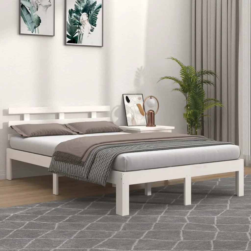 vidaXL vidaXL Bed Frame Wax Brown 203.5 x 205.5 x 69.5 cm Solid Wood Pine - Bed Frames