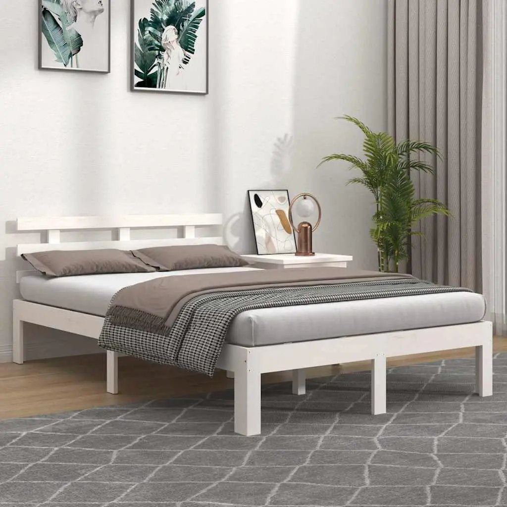 vidaXL vidaXL Bed Frame Wax Brown 203.5 x 205.5 x 69.5 cm Solid Wood Pine - Bed Frames