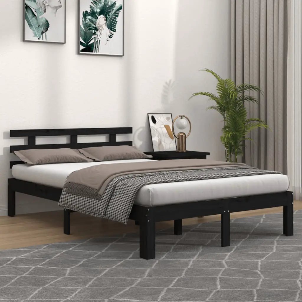 vidaXL vidaXL Bed Frame Wax Brown 203.5 x 205.5 x 69.5 cm Solid Wood Pine - Bed Frames