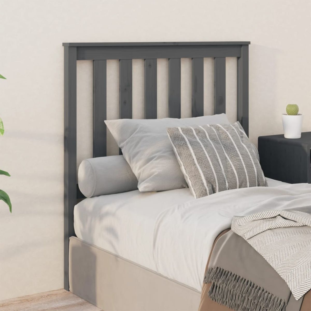 vidaXL Bed Headboard 81x6x101 cm Solid Wood Pine - from vidaXL