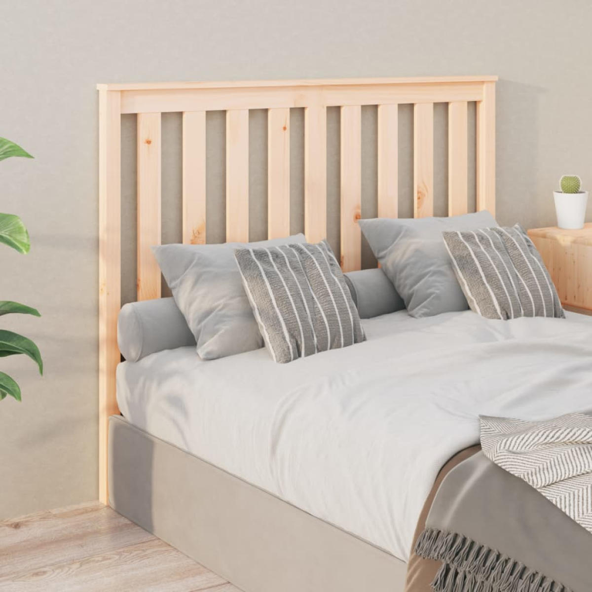 vidaXL Bed Headboard 81x6x101 cm Solid Wood Pine - from vidaXL