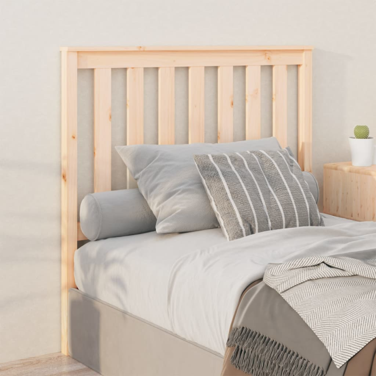 vidaXL Bed Headboard 81x6x101 cm Solid Wood Pine - from vidaXL