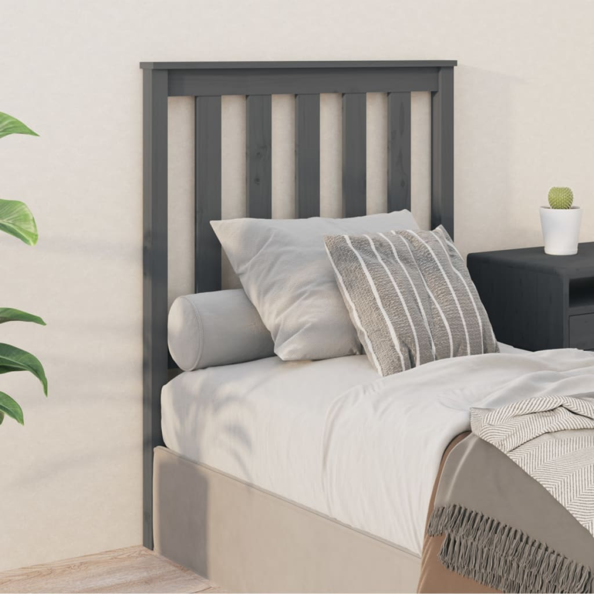 vidaXL Bed Headboard 81x6x101 cm Solid Wood Pine - from vidaXL