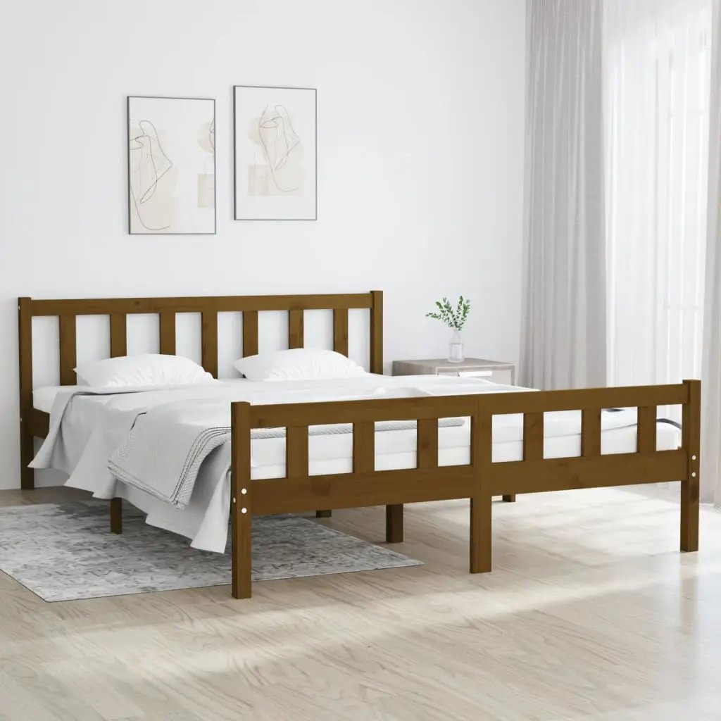 vidaXL vidaXL Bed Frame without Mattress Wax Brown 75x190 cm Small Single Solid Wood Pine - Bed Frames