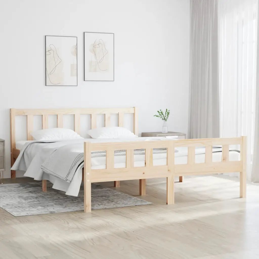 vidaXL vidaXL Bed Frame without Mattress Wax Brown 75x190 cm Small Single Solid Wood Pine - Bed Frames