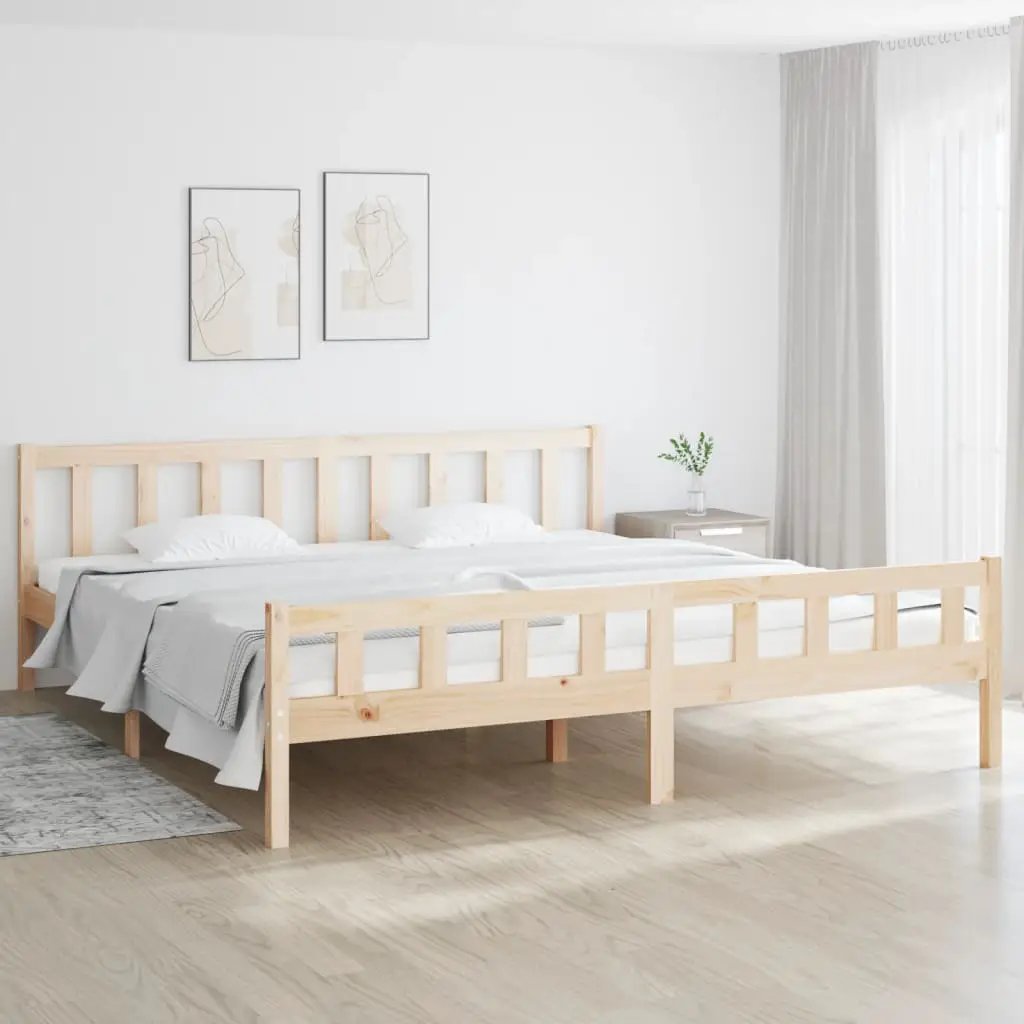 vidaXL vidaXL Bed Frame without Mattress Wax Brown 75x190 cm Small Single Solid Wood Pine - Bed Frames
