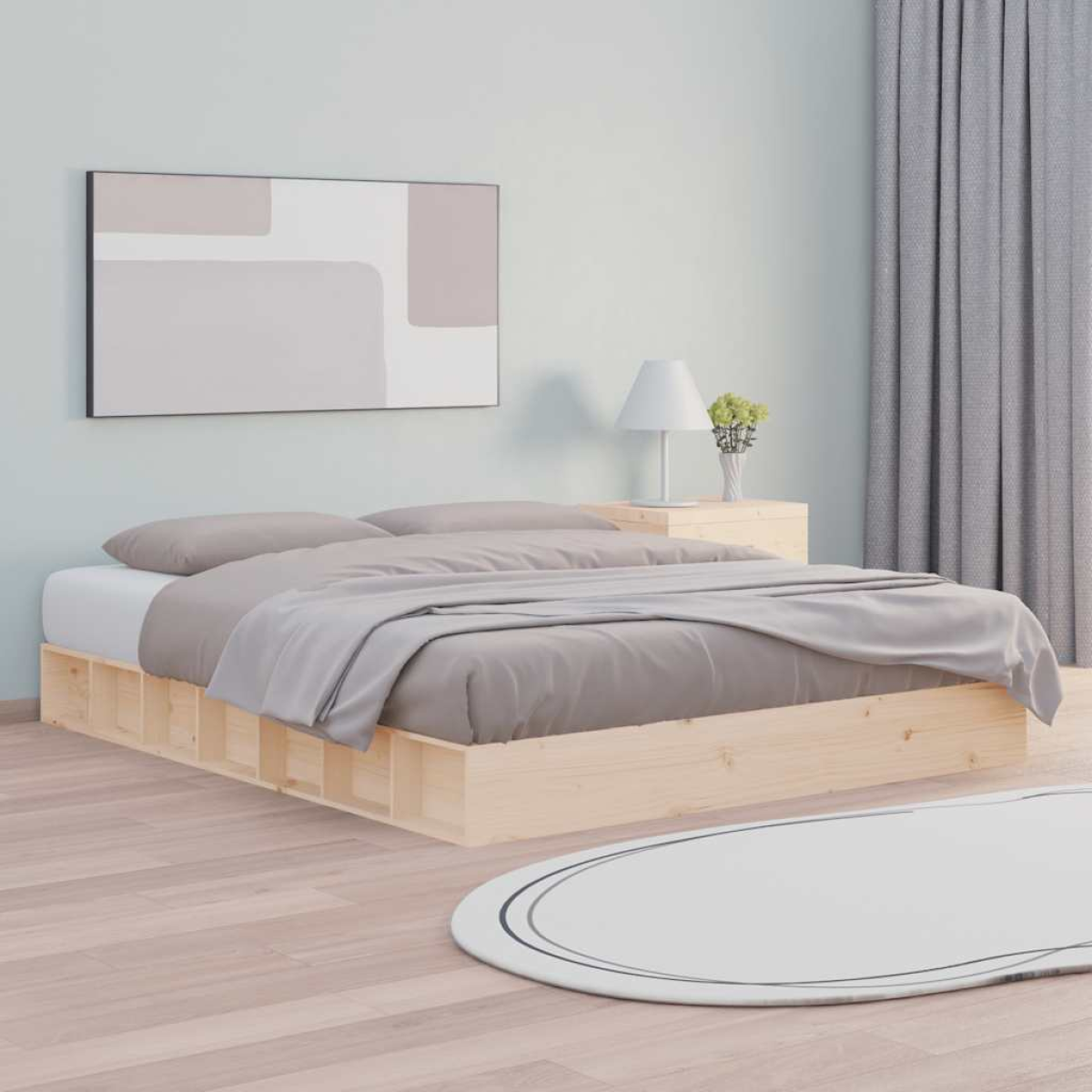 vidaXL Bed Frame without Mattress Wax Brown 160x200 cm Solid Wood Pine - from vidaXL