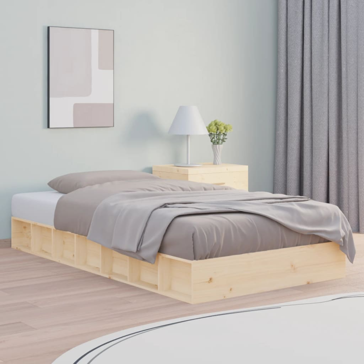 vidaXL Bed Frame without Mattress Wax Brown 160x200 cm Solid Wood Pine - from vidaXL