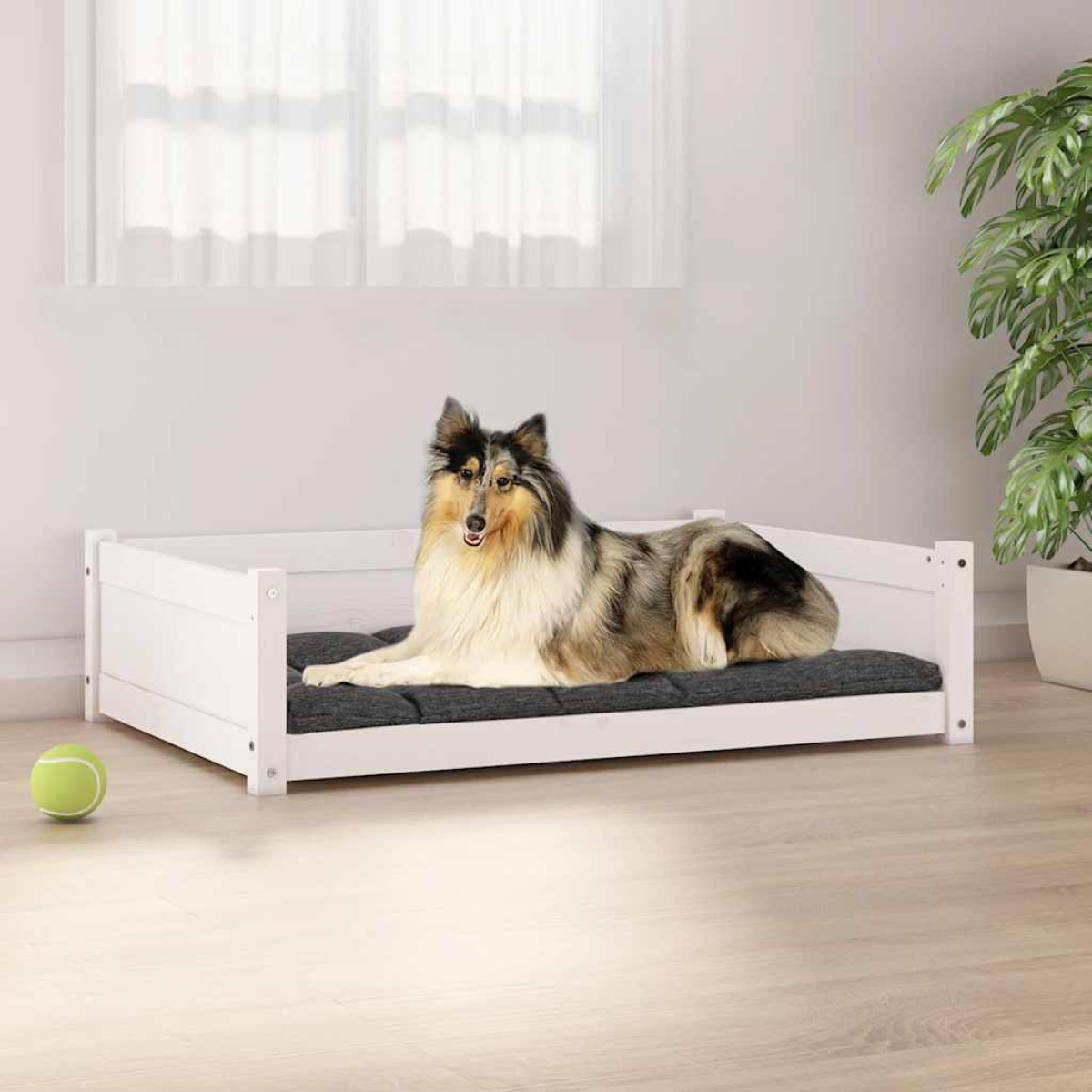 vidaXL Dog Bed Wax Brown 105.5x75.5x28 cm Solid Wood Pine - from vidaXL