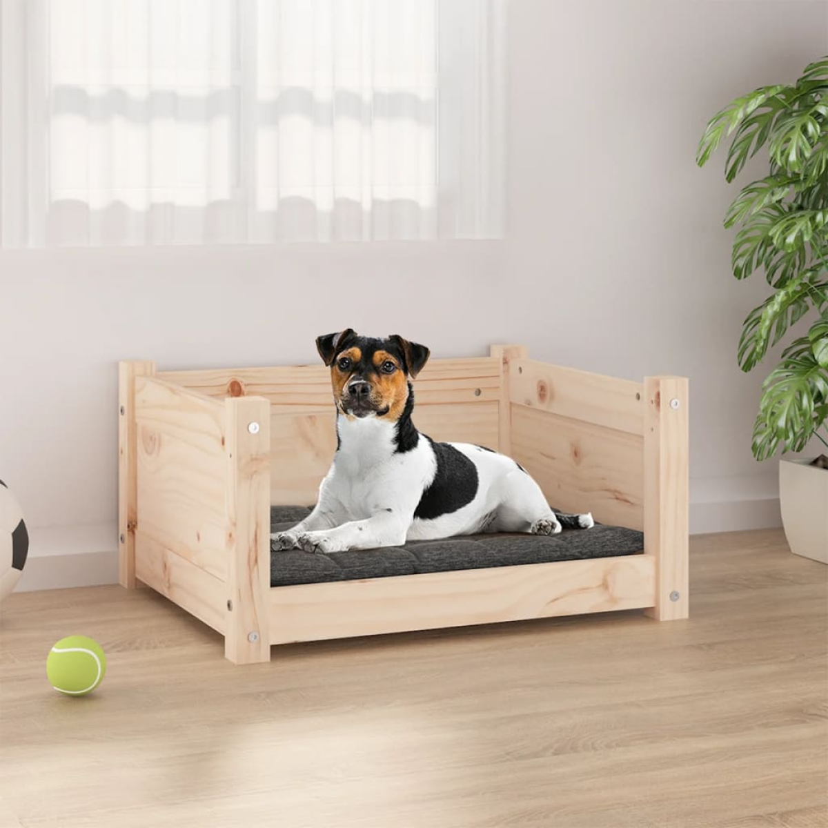 vidaXL Dog Bed Wax Brown 105.5x75.5x28 cm Solid Wood Pine - from vidaXL