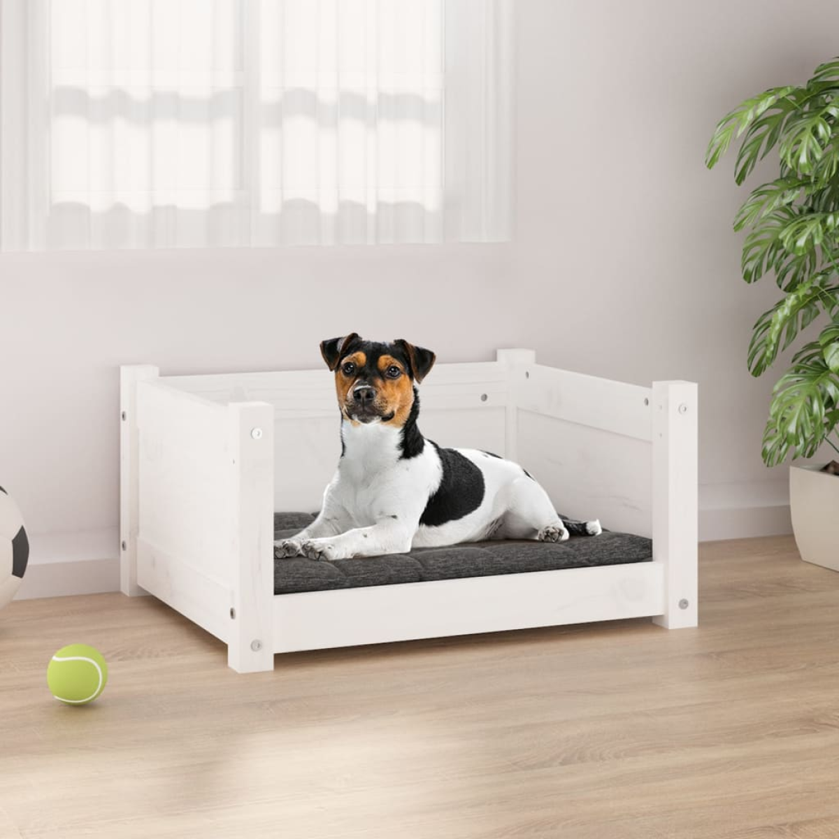 vidaXL Dog Bed Wax Brown 105.5x75.5x28 cm Solid Wood Pine - from vidaXL