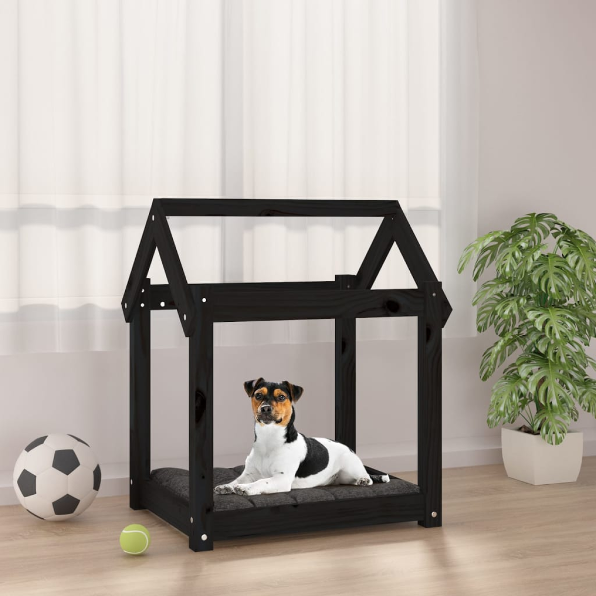 vidaXL Dog Bed | Grey | Solid Pine Wood | Small/Medium | Durable | Dog Bed - from vidaXL