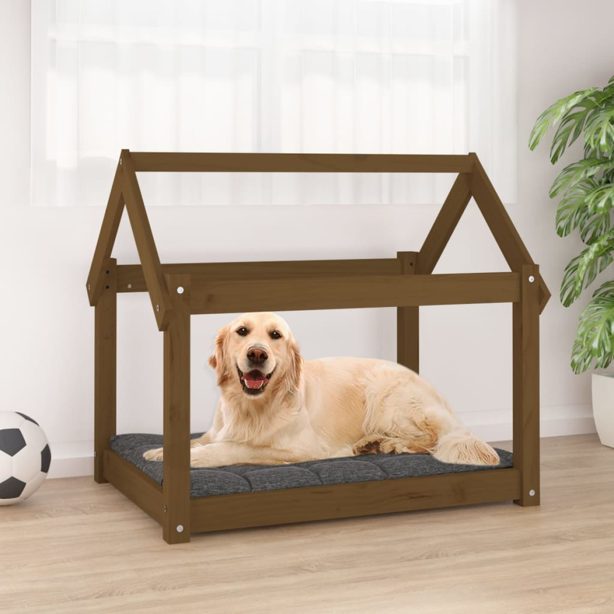 vidaXL Dog Bed | Grey | Solid Pine Wood | Small/Medium | Durable | Dog Bed - from vidaXL