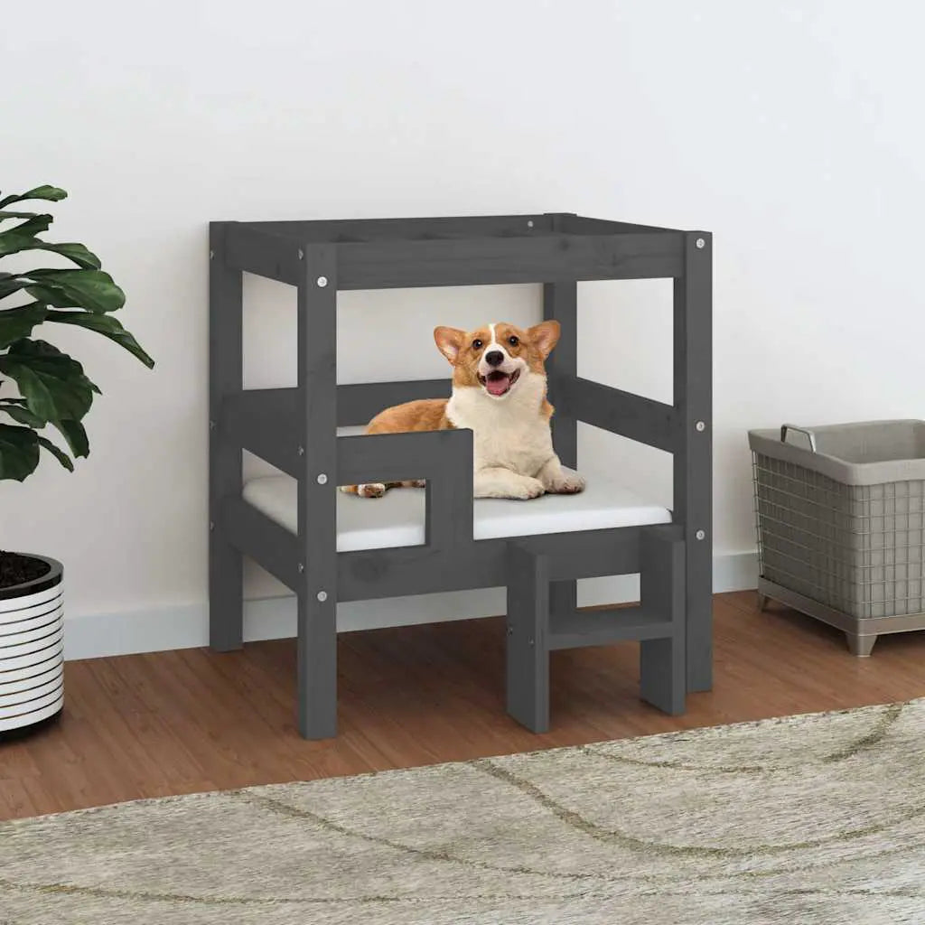 vidaXL Dog Bed White 55.5x53.5x60 cm Solid Wood Pine - from vidaXL