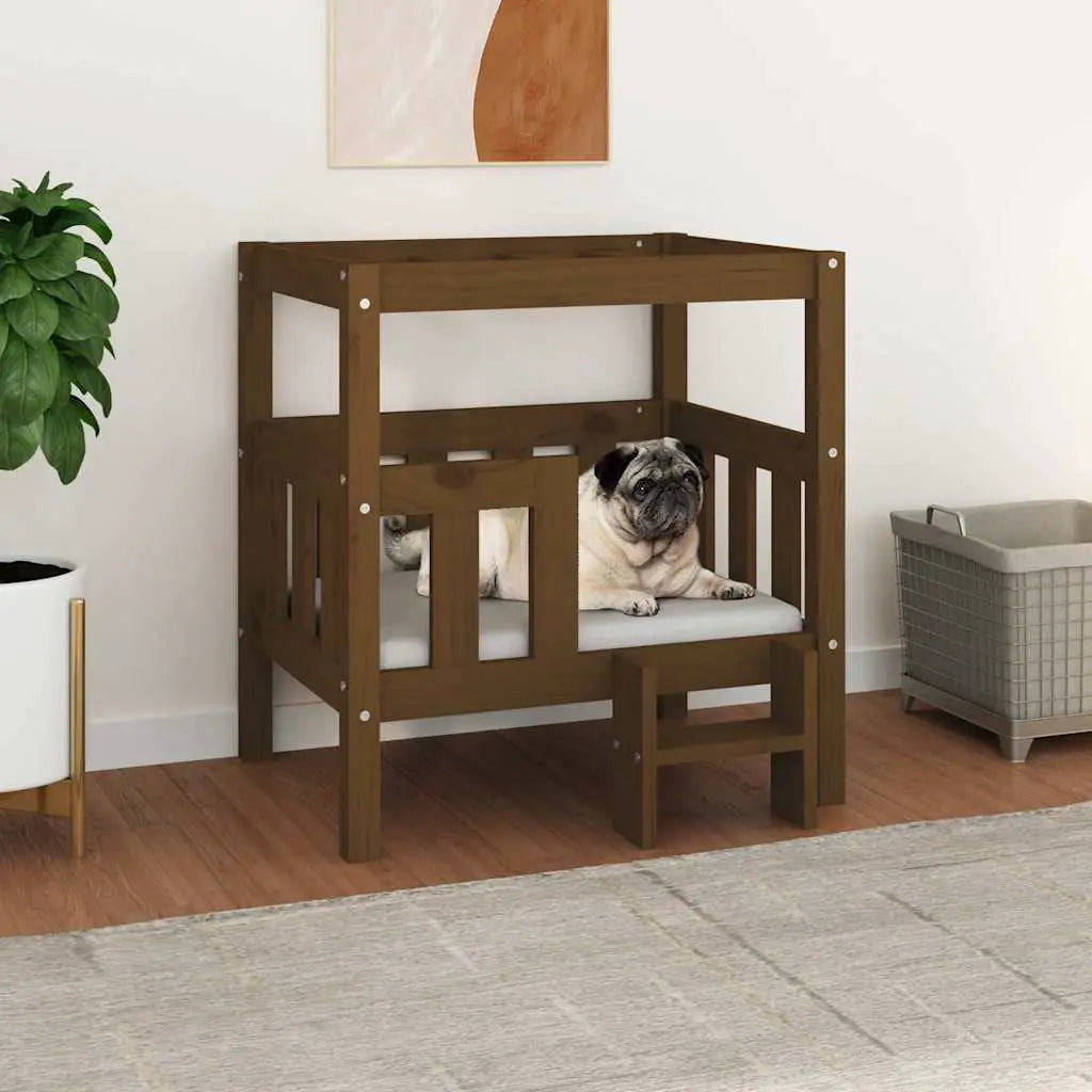 vidaXL Dog Bed White 55.5x53.5x60 cm Solid Wood Pine - from vidaXL