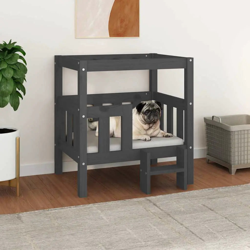vidaXL Dog Bed White 55.5x53.5x60 cm Solid Wood Pine - from vidaXL