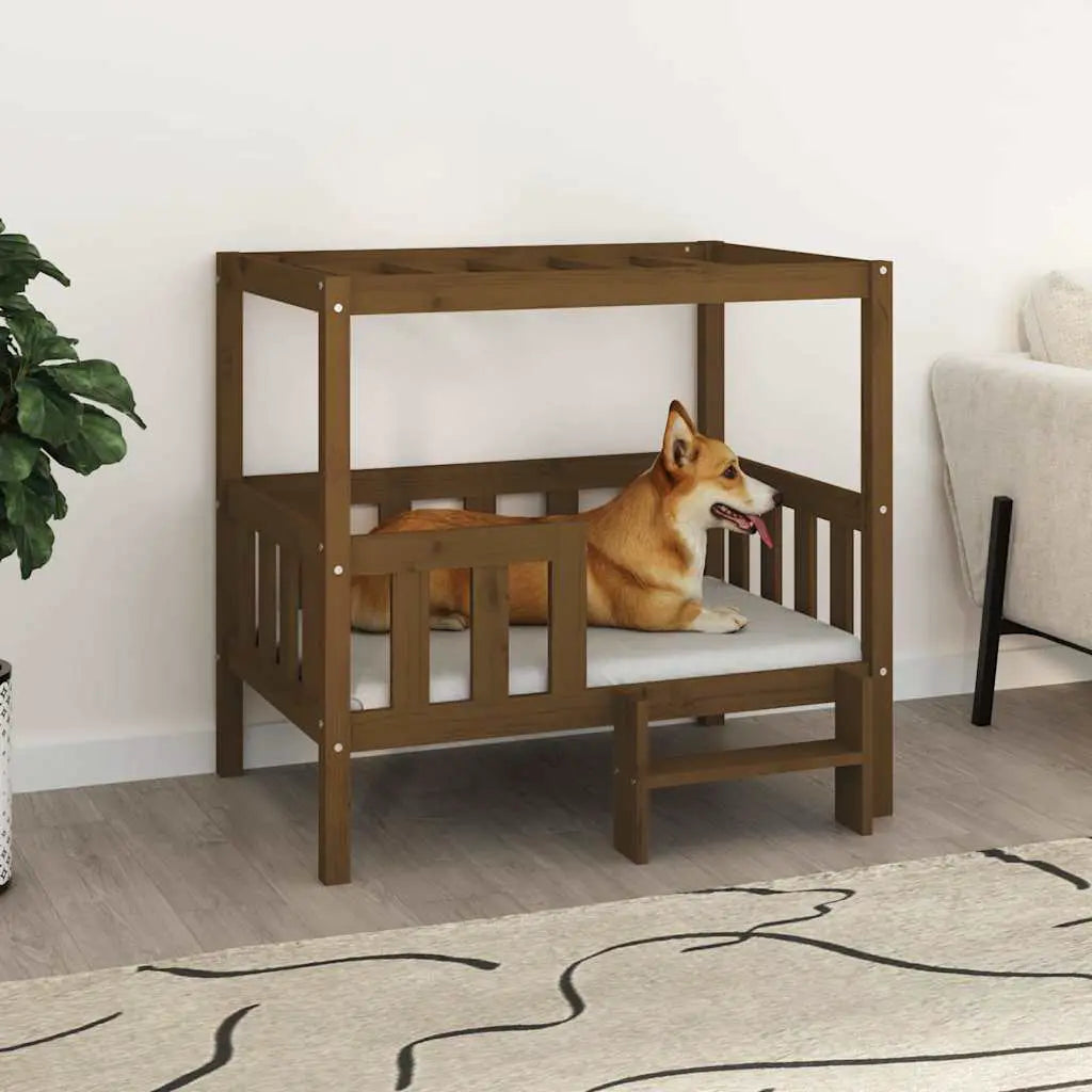 vidaXL Dog Bed White 55.5x53.5x60 cm Solid Wood Pine - from vidaXL