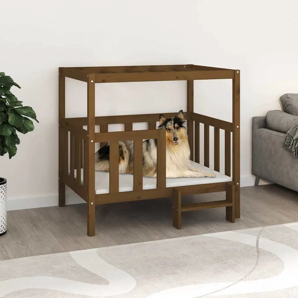 vidaXL Dog Bed White 55.5x53.5x60 cm Solid Wood Pine - from vidaXL