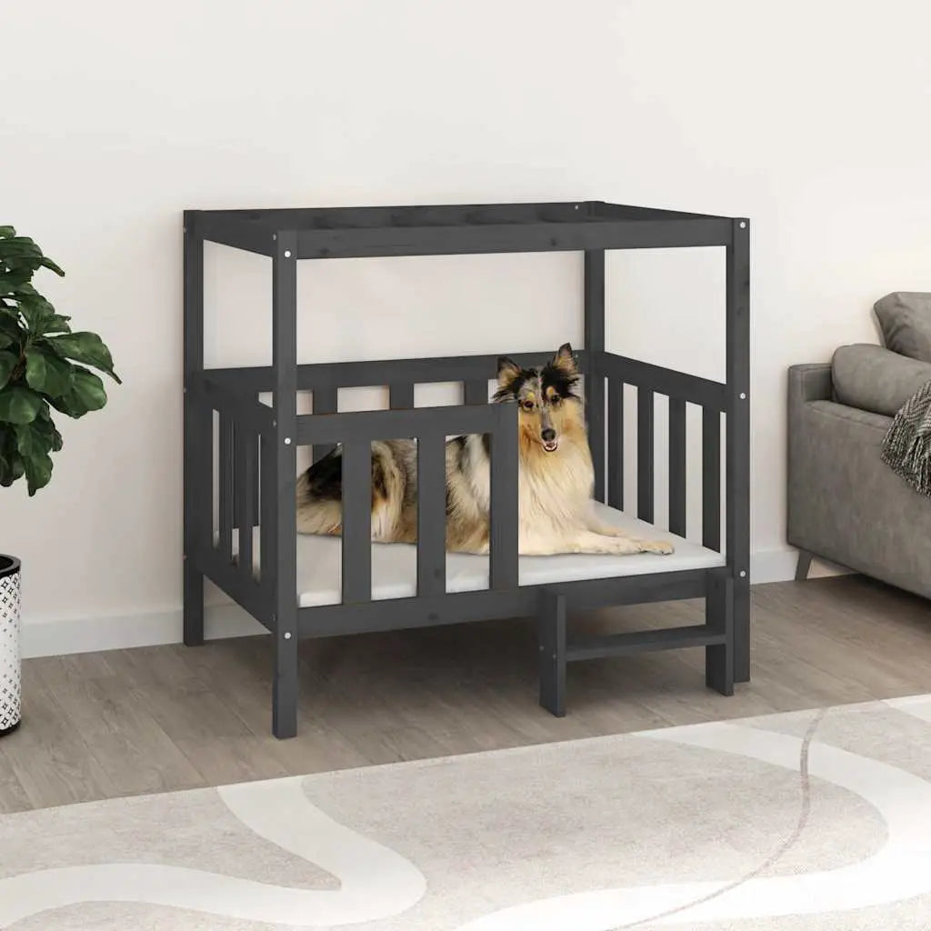 vidaXL Dog Bed White 55.5x53.5x60 cm Solid Wood Pine - from vidaXL