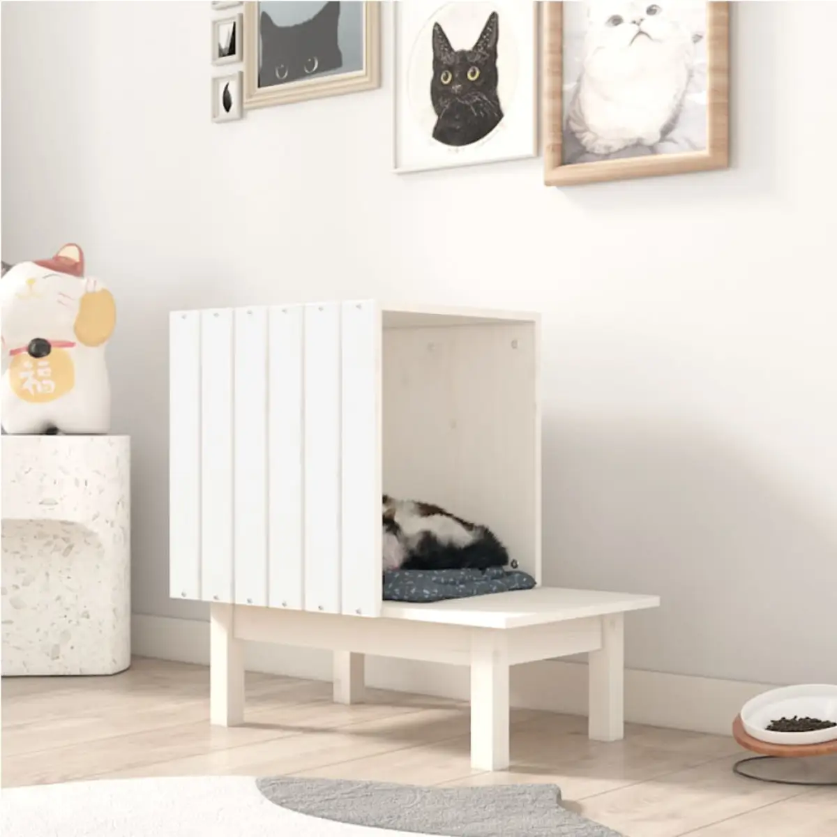 vidaXL vidaXL Cat House 60x36x60 cm Solid Wood Pine - Cat House