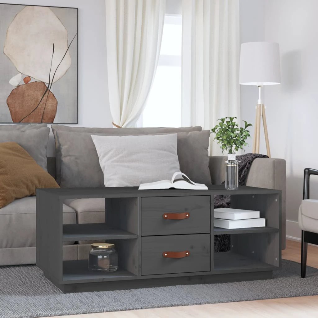 VidaXL Coffee Table 100x50x41 cm Solid Pine Wood Rustic Finish Living Room And Family Room by vidaXL