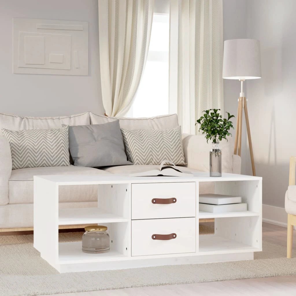 VidaXL Coffee Table 100x50x41 cm Solid Pine Wood Rustic Finish Living Room And Family Room by vidaXL