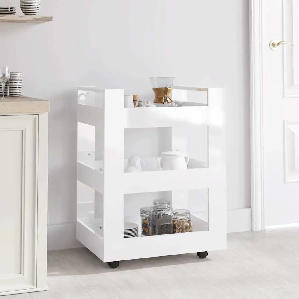 vidaXL Kitchen Trolley White 60x45x80 cm Engineered Wood - from vidaXL