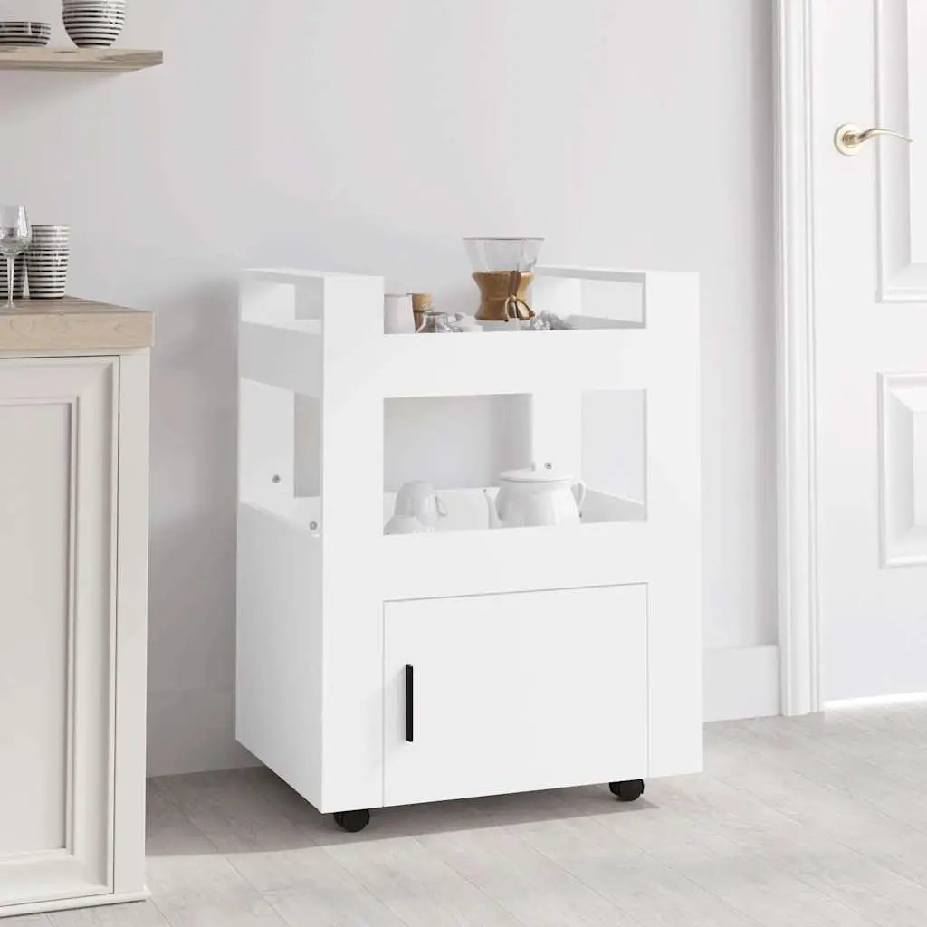 vidaXL Kitchen Trolley White 60x45x80 cm Engineered Wood - from vidaXL