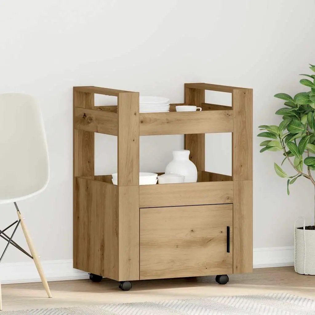 vidaXL Kitchen Trolley White 60x45x80 cm Engineered Wood - from vidaXL