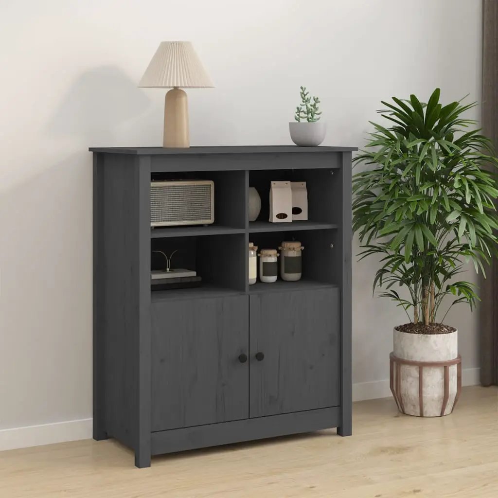 vidaXL vidaXL Sideboard Grey 83x41.5x100 cm Solid Wood Pine - Sideboard