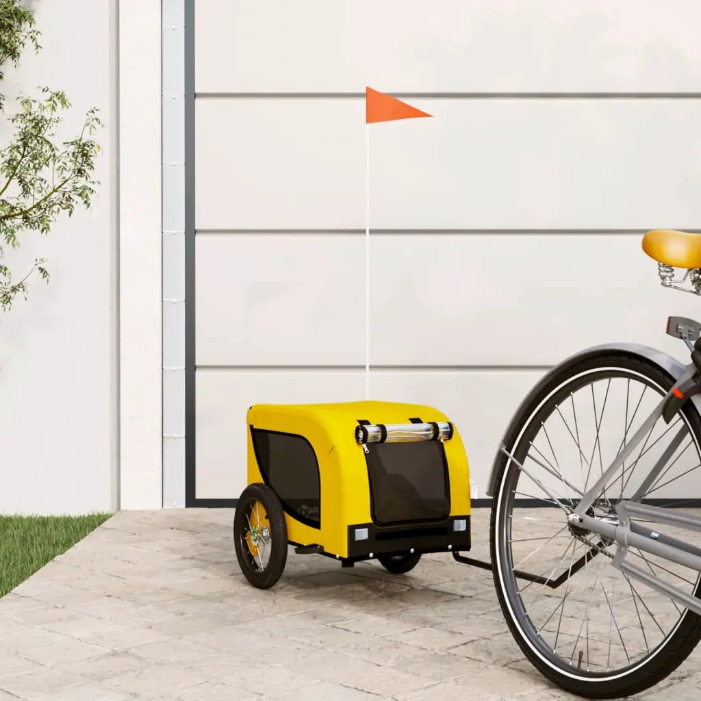 vidaXL Pet Bike Trailer Orange and Black Oxford Fabric and Iron - from vidaXL