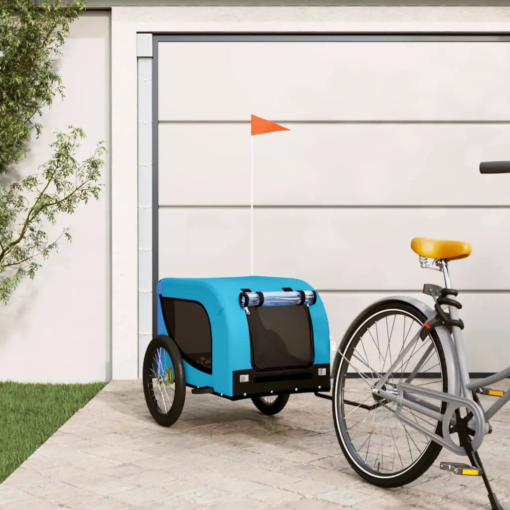 vidaXL Pet Bike Trailer Orange and Black Oxford Fabric and Iron - from vidaXL