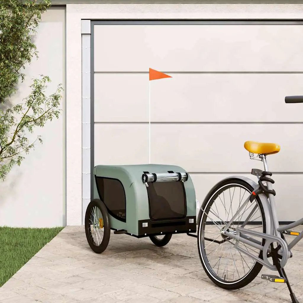 vidaXL Pet Bike Trailer Orange and Black Oxford Fabric and Iron - from vidaXL
