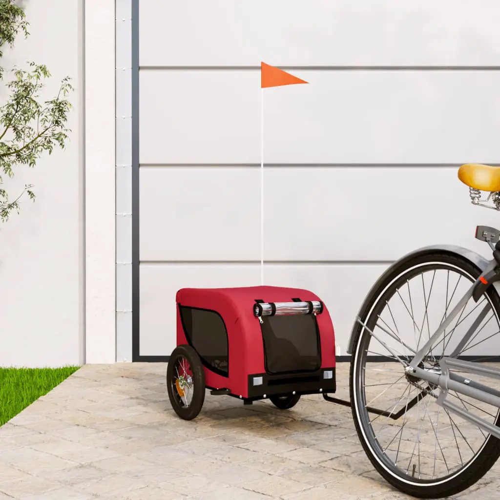 vidaXL Pet Bike Trailer Orange and Black Oxford Fabric and Iron - from vidaXL