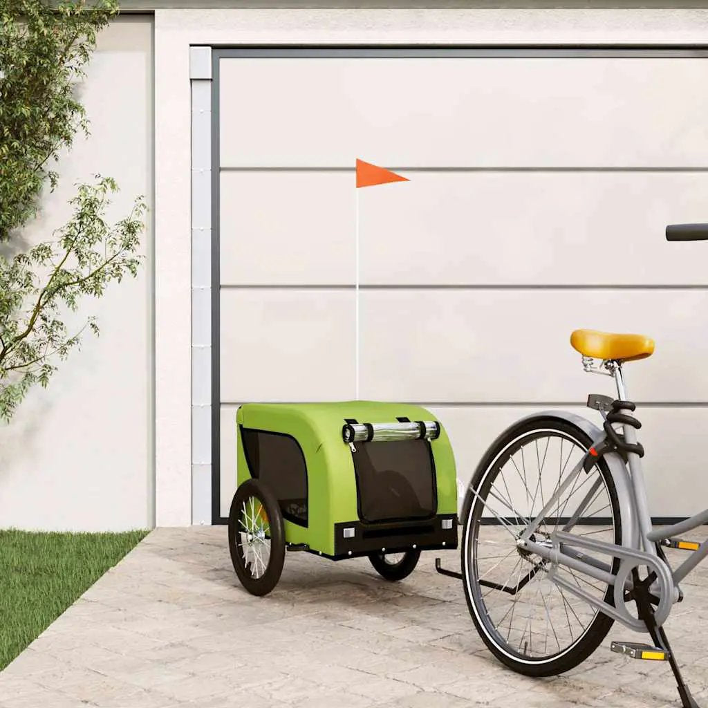 vidaXL Pet Bike Trailer Orange and Black Oxford Fabric and Iron - from vidaXL