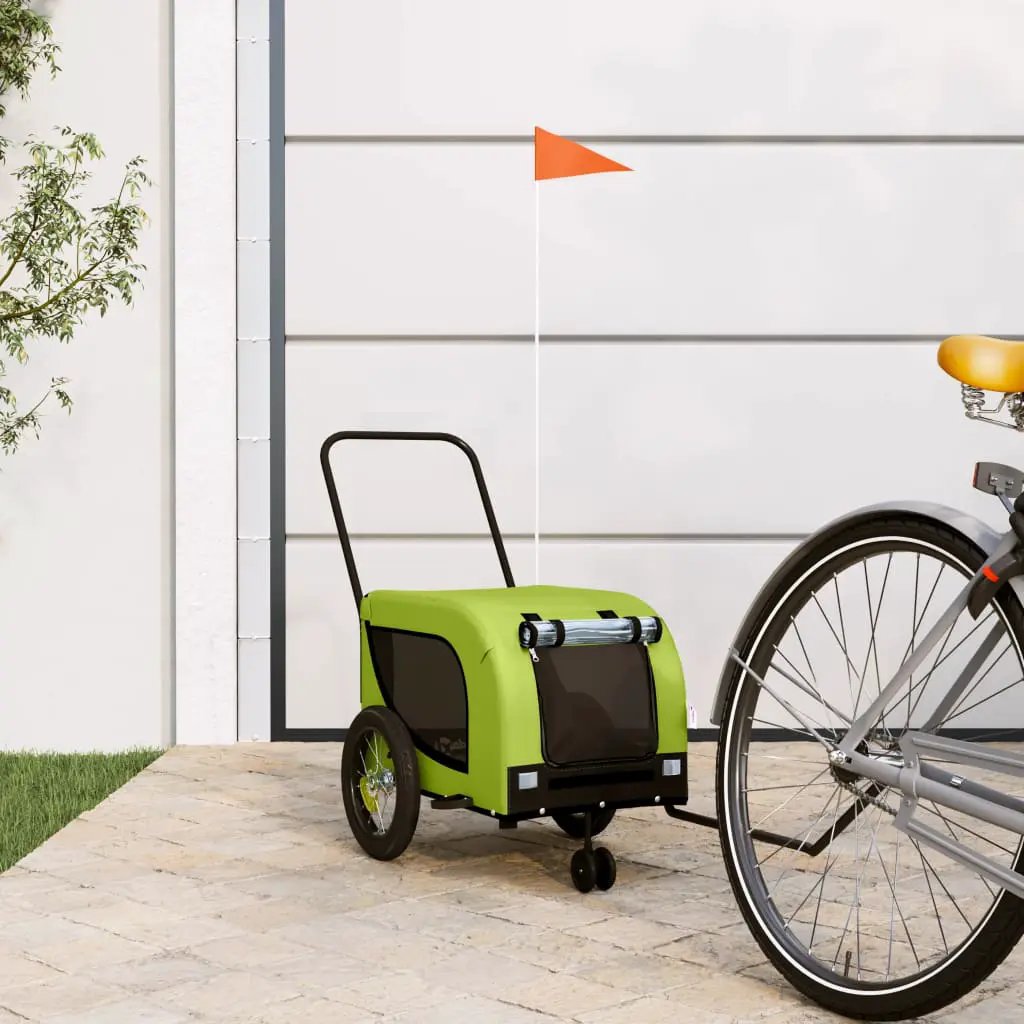 vidaXL Pet Bike Trailer Orange and Black Oxford Fabric and Iron - from vidaXL