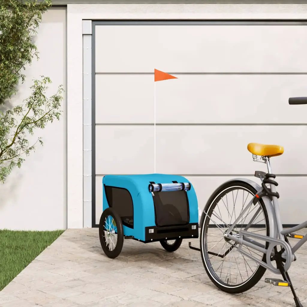 vidaXL Pet Bike Trailer Orange and Black Oxford Fabric and Iron - from vidaXL