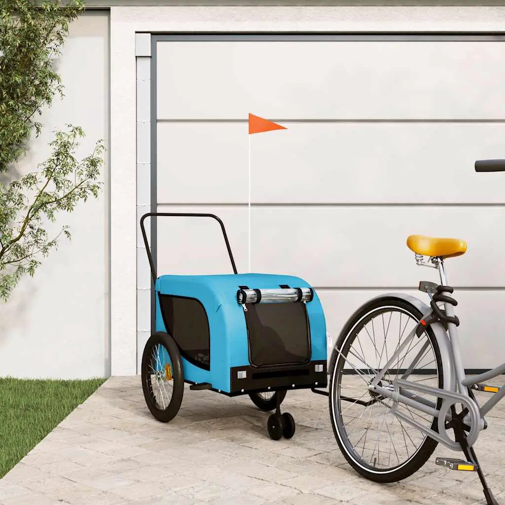 vidaXL Pet Bike Trailer Orange and Black Oxford Fabric and Iron - from vidaXL